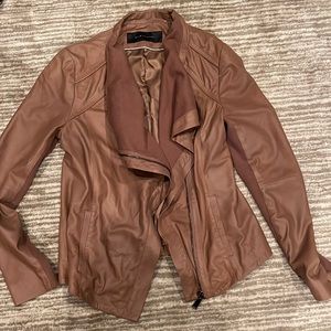 Elie Tahari Small Lamb Leather Drape Jacket